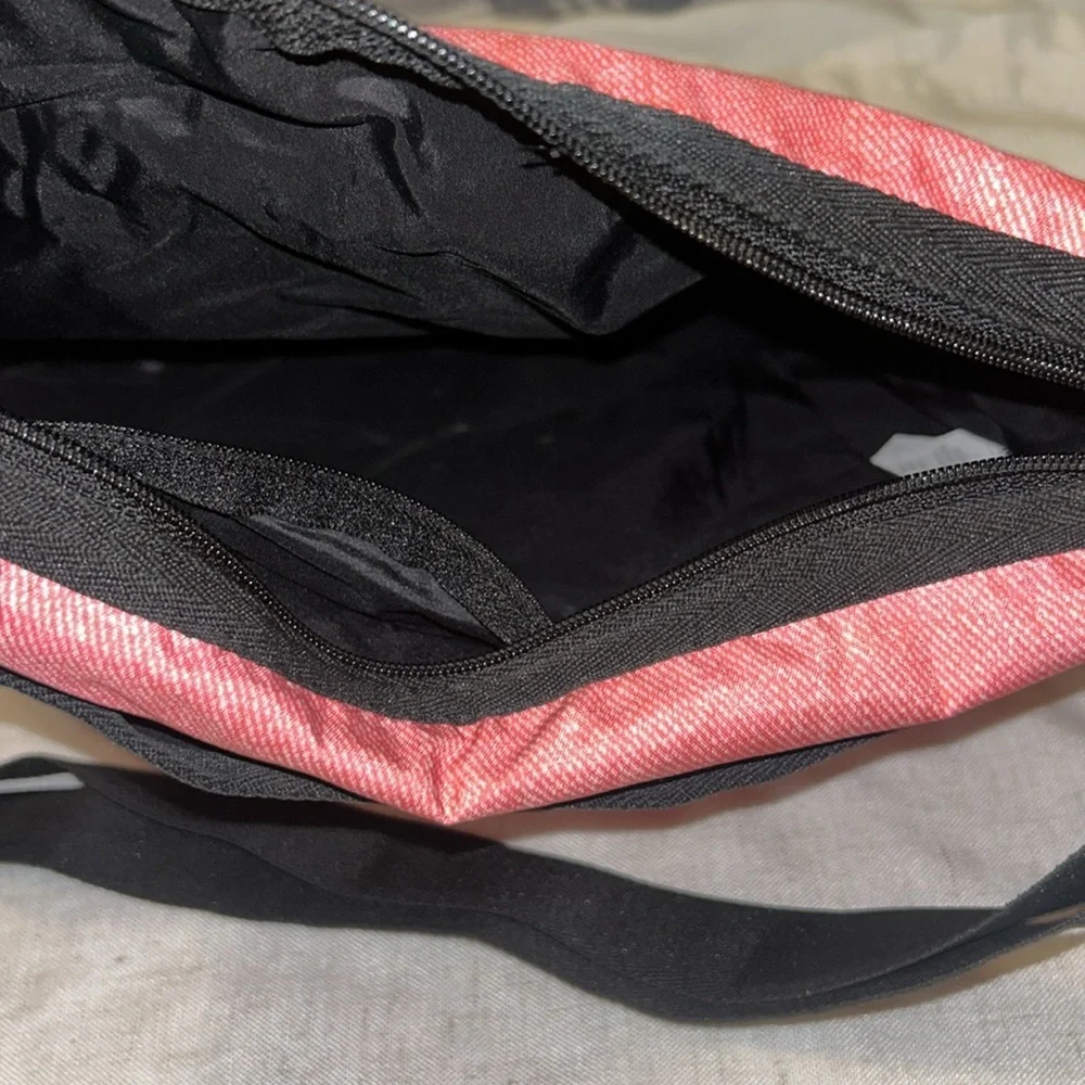 Lesportsac Pink Crossbody Hobo Bag with Black Trim